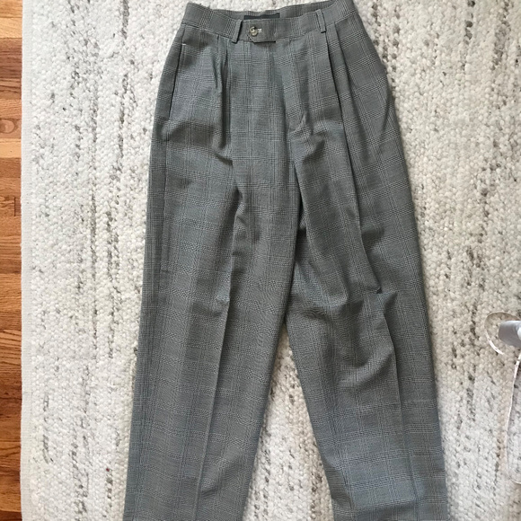 Banana Republic Glen Plaid wool trousers sz 4 - Picture 2 of 7